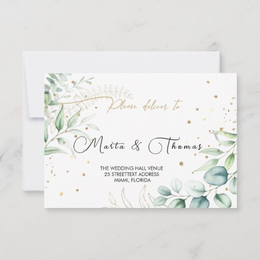 Greenery Eucalyptus Wedding RSVP Kaartje (Achterkant)