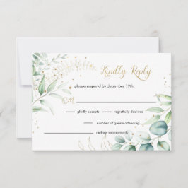 Greenery Eucalyptus Wedding RSVP Kaartje