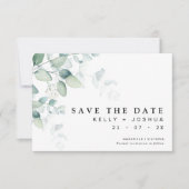 Greenery Eucalyptus Wedding Save the Date Kaart (Voorkant)