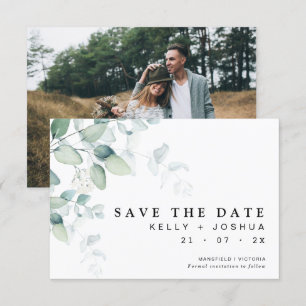Greenery Eucalyptus Wedding Save the Date Kaart
