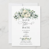 Greenery Eucalyptus Wedding Save The Date  Kaart (Voorkant)
