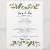 Greenery Eucalyptus Wedding Schedule Tijdlijn (Voorkant)