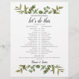 Greenery Eucalyptus Wedding Schedule Tijdlijn