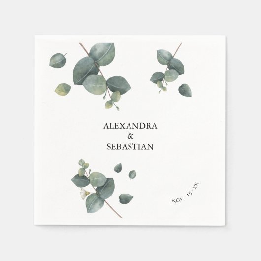 Greenery Eucalyptus Wedding Servet (Voorkant)