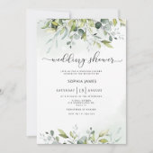Greenery eucalyptus wedding shower invitation kaart (Voorkant)