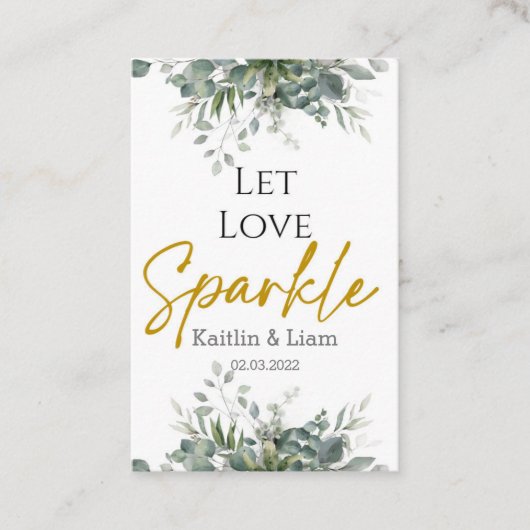 Greenery Eucalyptus Wedding Sparkler Label (Voorkant)