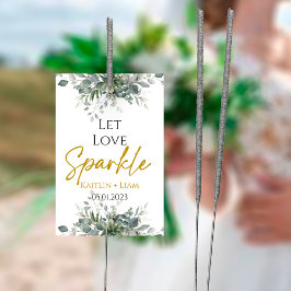 Greenery Eucalyptus Wedding Sparkler Label