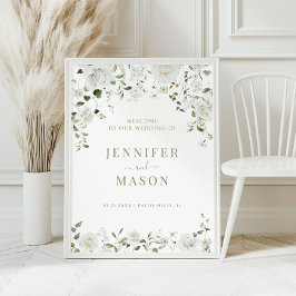 Greenery Eucalyptus Wedding Welcome Sign Poster