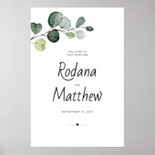 Greenery Eucalyptus Welcome Wedding Sign Poster (Voorkant)