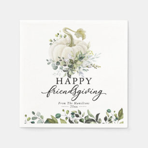 Greenery Eucalyptus White Pumpkin Friendsgiving Servet