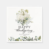 Greenery Eucalyptus White Pumpkin Thanksgiving Servet (Voorkant)