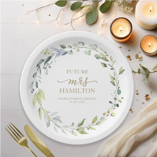 Greenery Eucalyptus Wreated Vrijgezellenfeest Pape Papieren Bordje
