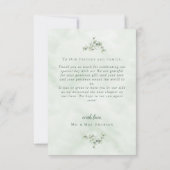 Greenery Eucalyptus Wreath Photo Weddenschap Harte Bedankkaart (Achterkant)