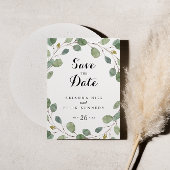 Greenery Eucalyptus Wreath Save the Date Briefkaart