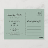 Greenery Eucalyptus Wreath Save the Date Briefkaart (Achterkant)