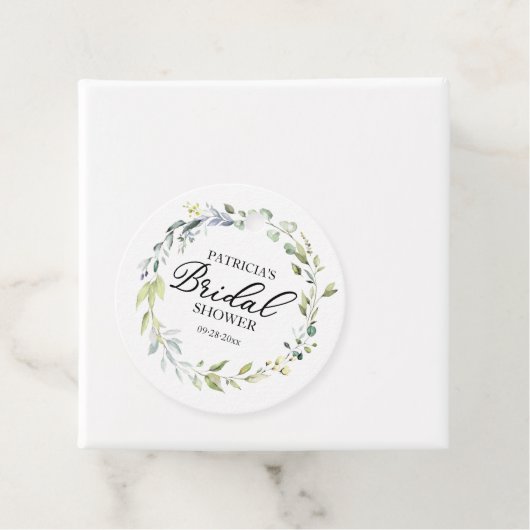 Greenery Eucalyptus Wreath Vrijgezellenfeest Bedankjes Labels (In situ)