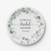 Greenery Eucalyptus Wreath Vrijgezellenfeest Papieren Bordje (Voorkant)