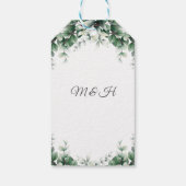 Greenery Eucalyptus Wreath Weddenschap Hartelijk d Cadeaulabel (Achterkant)