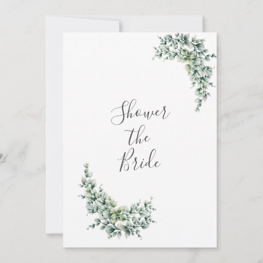 Greenery Eucalyptus Wreator Foliage Vrijgezellenfe Kaart (Achterkant)