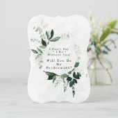 Greenery Eucalyptus zal je mijn Bridesmaid zijn Kaart (Staand voorkant)