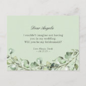 Greenery Eucalyptus zal je mijn Bridesmaid zijn Uitnodiging Briefkaart (Achterkant)