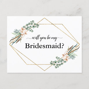 Greenery Eucalyptus zal je mijn Bridesmaïde Kaart 