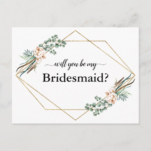 Greenery Eucalyptus zal je mijn Bridesmaïde Kaart  (Voorkant)