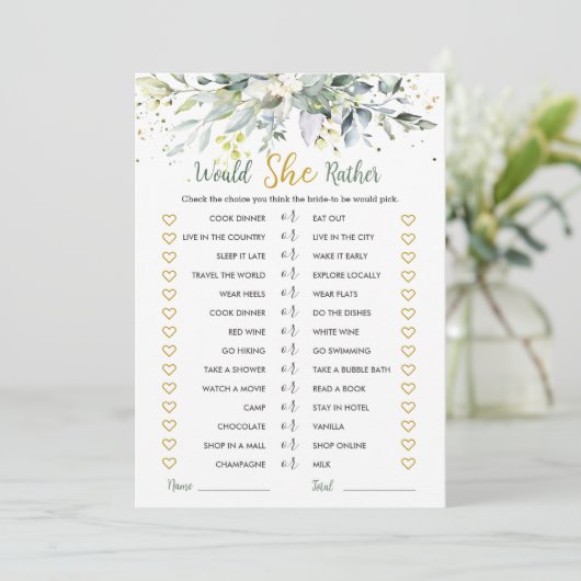 Greenery Eucalyptus zou ze een beetje een bridal s Kaart (Staand voorkant)