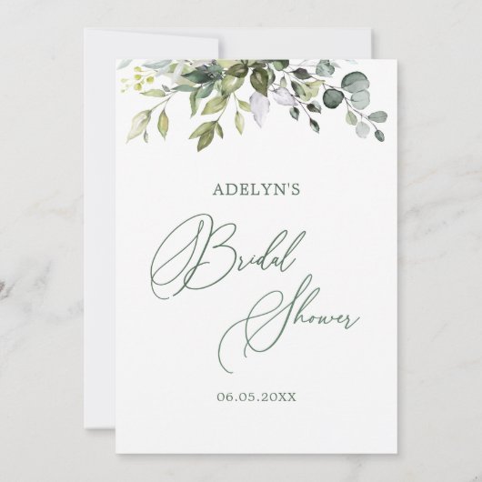 Greenery Eucalyptus zou ze een beetje een bridal s Kaart (Achterkant)