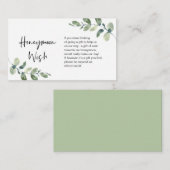 Greenery Eucalyptus, zwarte inkt, Honeymoon Wish E Informatiekaartje (Voorkant / Achterkant)