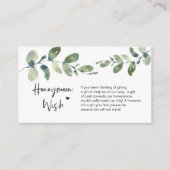 Greenery Eucalyptus, zwarte inkt, Honeymoon Wish Informatiekaartje (Voorkant)