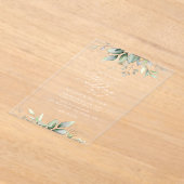 Greenery, Eucalyptusbladeren, botanische bruiloft Acryl Uitnodigingen (Laagn)