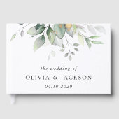 Greenery, Eucalyptusbladeren, botanische bruiloft Gastenboek (Voorkant)