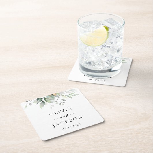 Greenery, Eucalyptusbladeren, botanische bruiloft Kartonnen Onderzetters (Insitu)