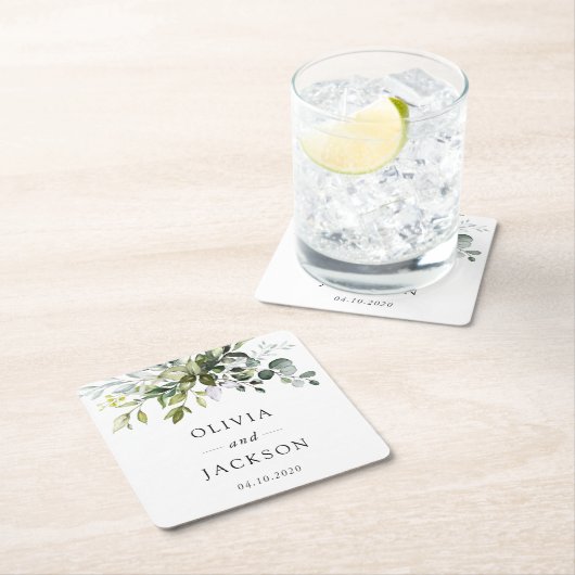 Greenery, Eucalyptusbladeren, botanische bruiloft Kartonnen Onderzetters (Insitu)