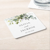 Greenery, Eucalyptusbladeren, botanische bruiloft Kartonnen Onderzetters (Schuin)