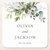 Greenery, Eucalyptusbladeren, botanische bruiloft Kartonnen Onderzetters (Voorkant)