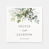 Greenery, Eucalyptusbladeren, botanische bruiloft Servet (Voorkant)