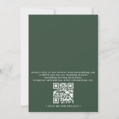 Greenery Evergreen Leaves Rustic QR Code Wedding Kaart (Achterkant)