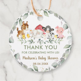 Greenery Farm Animals Birthday Baby shower Favor Bedankjes Labels