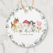 Greenery Farm Animals Birthday Baby shower Favor Bedankjes Labels (Achterkant)
