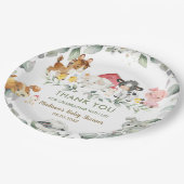 Greenery Farm Animals Birthday Baby shower  Papieren Bordje (Gekanteld)