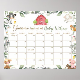 Greenery Farm Animals denken dat Baby's op de verv Poster
