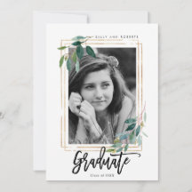 Greenery Faux Gold lijst Foto afstuderen Kaart