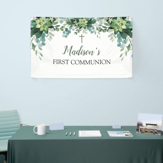Greenery First Communion Banner backdrop (Beurs)