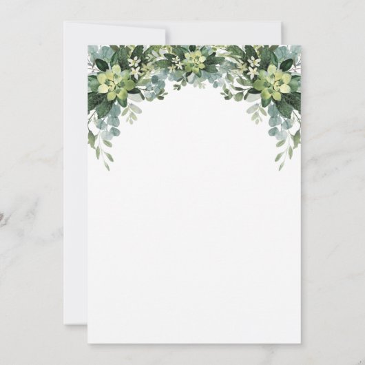 Greenery First Communion Invitation Kaart (Achterkant)