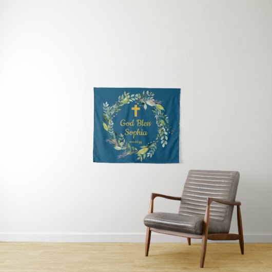 Greenery First Community Backdrop Decorations Navy Wandkleed (In Situ (horizontaal))