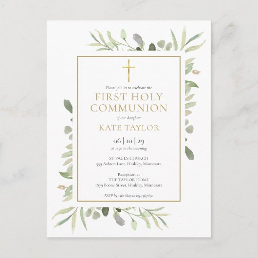 Greenery First Heilige Communauteit Uitnodiging Briefkaart (Voorkant)