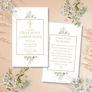 Greenery First Heilige Commune Prayer Kaart