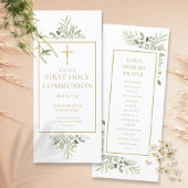 Greenery First Heilige Commune Prayer Kaart Bladwi